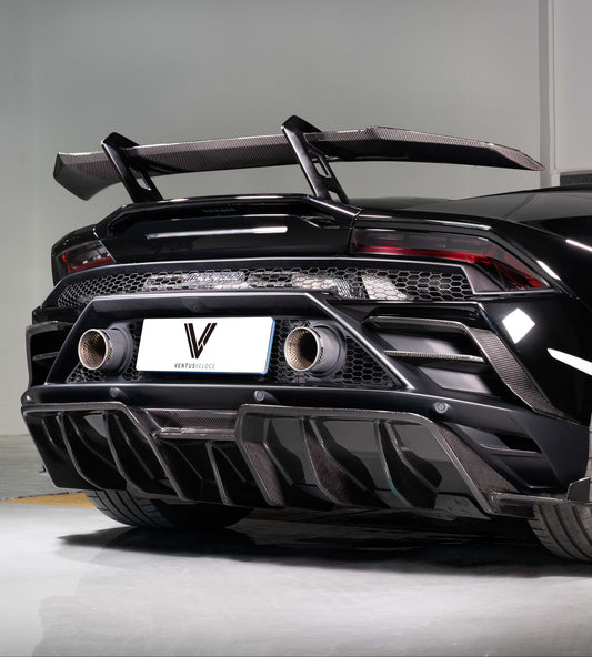 Lamborghini Huracan EVO AWD RWD 2020 2021 2022 2023 2024 with Aftermarket Parts - Rear Diffuser Dry Pre-preg Carbon Fiber from Ventus Veloce
