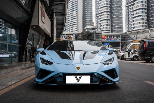 Lamborghini Huracan LP580 LP610 Evo RWD AWD Tecnica Performante 2015 2016 2017 2018 2019 2020 2021 2022 2023 2024 with Aftermarket Parts - V1 Hood Bonnet Dry Pre-preg Carbon Fiber from Ventus Veloce