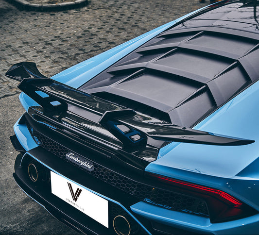 Lamborghini Huracan Tecnica Performante Evo LP610 LP580 2015 2016 2017 2018 2019 2020 2021 2022 2023 2024 with Aftermarket Parts - Rear Wing Dry Pre-preg Carbon Fiber from Ventus Veloce