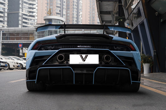 Lamborghini Huracan Tecnica Performante Evo LP610 LP580 2015 2016 2017 2018 2019 2020 2021 2022 2023 2024 with Aftermarket Parts - Rear Wing Dry Pre-preg Carbon Fiber from Ventus Veloce