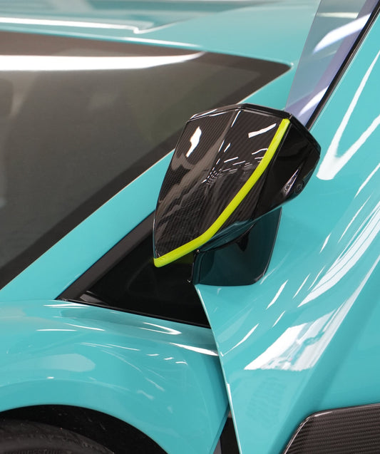 Lamborghini Revuelto 2024-ON with Aftermarket Parts - OEM Style Replacement Mirror Caps Dry Pre-preg Carbon Fiber from Aero Republic
