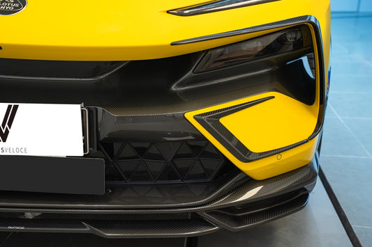 Lotus Eletre 2023 2024 with Aftermarket Parts - PK Style Front Bumper Outer & Inner Trim Pre-preg Carbon Fiber from Ventus Veloce