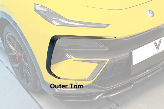 Lotus Eletre 2023 2024 with Aftermarket Parts - PK Style Front Bumper Outer & Inner Trim Pre-preg Carbon Fiber from Ventus Veloce