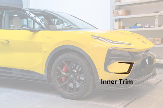 Lotus Eletre 2023 2024 with Aftermarket Parts - PK Style Front Bumper Outer & Inner Trim Pre-preg Carbon Fiber from Ventus Veloce