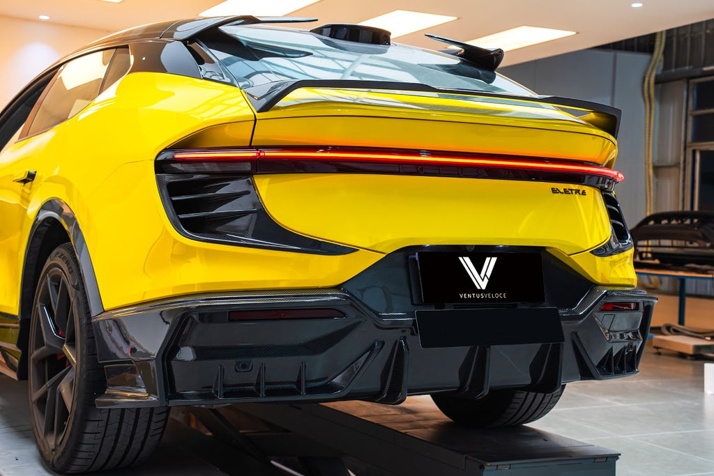 Lotus Eletre 2023-ON with Aftermarket Parts - PK Style Pre-preg Carbon Fiber Rear Trunk Spoiler from Ventus Veloce