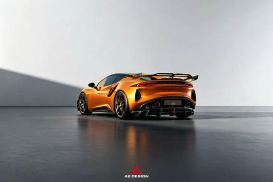 Lotus Emira 3.6 V6 2.0 Four-cylinder 2022-ON with Aftermarket Parts - ART Side Skirts Dry Pre-preg Carbon Fiber from ArmorExtend