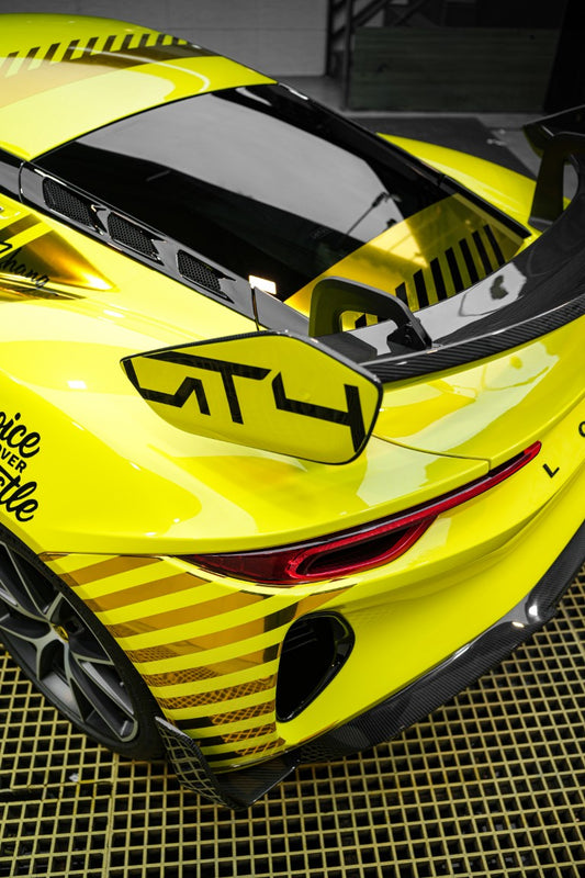 Lotus Emira 3.6 V6 2.0 Four-cylinder 2022-ON with Aftermarket Parts - V3 Rear Spoiler Dry Pre-preg Carbon Fiber / FRP