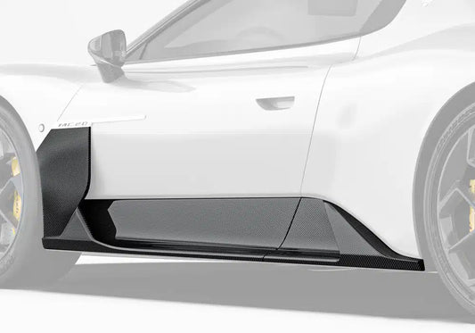 Maserati MC20 2022-ON with Aftermarket Parts - OEM Replacement Style Side Skirts Dry Pre-preg Carbon Fiber from Aero Republic