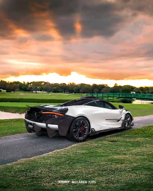 McLaren 720S 2018-2023 with CMST Tuning's Aftermarket Parts - Rear Wing Spoiler Carbon Fiber / FRP. A complete transformation of style and performance.