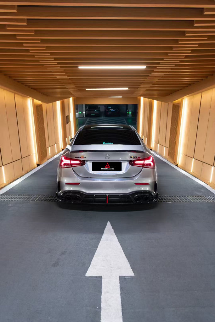 Mercedes Benz A-Class A45/A35/A250/A220 W177 2019-ON with Aftermarket Parts - AE Style Carbon Fiber Rear Diffuser from  ArmorExtend