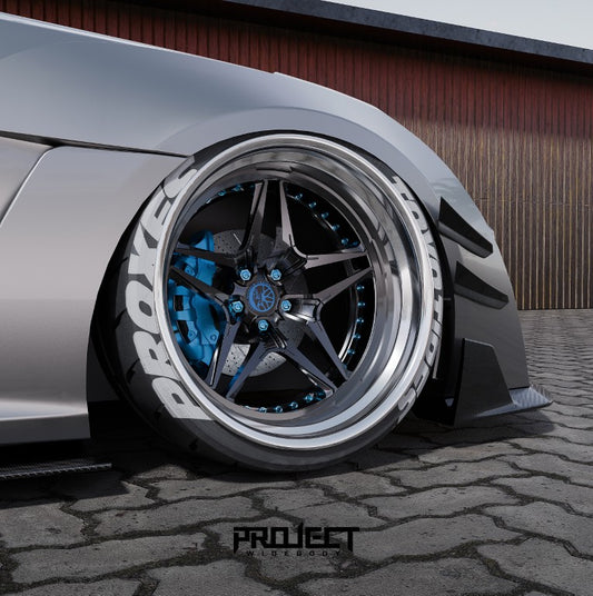 Subaru BRZ ZD8 &  Toyota GR86 ZN8 2022-ON with Aftermarket Parts - PROJECT WIDEBODY Front Bumper Canards Carbon Fiber / FRP from CMST Tuning