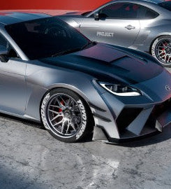 Subaru BRZ ZD8 2022-ON & Toyota GR86 ZN8 2022-ON with Aftermarket Parts - PROJECT WIDEBODY Front Fender Flares and Door Garnish Carbon Fiber / FRP from CMST Tuning