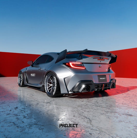 Subaru BRZ ZD8 2022-ON & Toyota GR86 ZN8 2022-ON with Aftermarket Parts - PROJECT WIDEBODY V3 Rear Spoiler Wing Carbon Fiber / FRP from PROJECT WIDEBODY