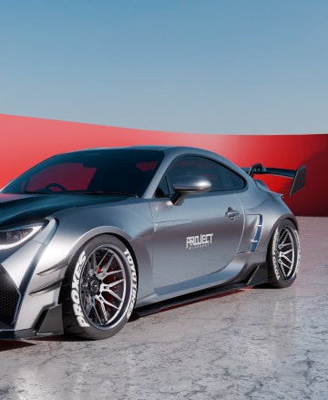 Subaru BRZ ZD8 2022-ON &  Toyota GR86 ZN8 2022-ON with Aftermarket Parts - PROJECT WIDEBODY Upper &amp; Lower Side Skirts Extensions Carbon Fiber / FRP from CMST Tuning