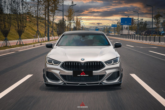 BMW 8 Series M850i 840i (With M-Package Bumper) G14 G15 G16 2018 2019 2020 2021 2022 2023 2024 with Aftermarket Parts - AE Style Front Canards Carbon Fiber from ArmorExtend 