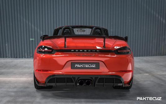 Paktechz Porsche 718 Boxster / Cayman Dry Carbon Fiber Rear Diffuser & Rear Canards