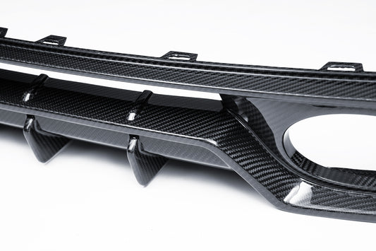 Porsche 911 992.2 Carerra Base/S/T/4S/Targa4S (Fits SportDesign Oval Exhaust Tips) with Aftermarket Parts - Lower Rear Diffuser Dry Pre-preg Carbon Fiber from Ventus Veloce