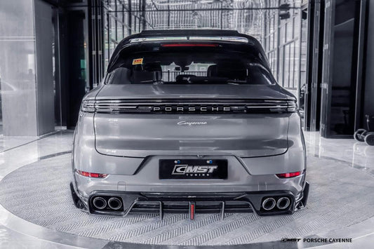 Porsche Cayenne 9Y0 9Y0.2 Base/S/AWD/E-Hybrid 2024-ON & Cayenne 9Y3 9Y3.2 Base/S/AWD/E-Hybrid 2024-ON with Aftermarket Parts - Rear Diffuser & Canards Carbon Fiber / FRP from CMST Tuning