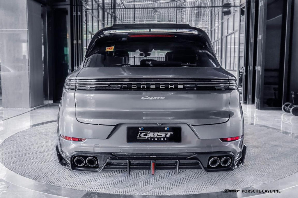 Porsche Cayenne 9Y0 Facelift 2024-ON with CMST Tuning's Aftermarket Parts - Pre-preg Carbon Fiber Rear Diffuser & Canards