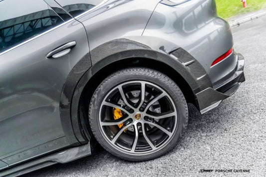 Porsche Cayenne 9Y0 9Y0.1 Base/S/GTS/Turbo/Turbo S 2019 2020 2021 2022 2023 & Cayenne 9Y0 9Y0.2 Base/S/GTS/Turbo/Turbo S 2024-ON & Cayenne 9Y3 9Y3.1 Base/S/GTS/Turbo/Turbo S/Turbo GT 2019 2020 2021 2022 2023 & Cayenne 9Y3 9Y3.2 Base/S/GTS/Turbo/Turbo S/Turbo GT 2024-ON with Aftermarket Parts - Wheel Arches Carbon Fiber / FRP from CMST Tuning