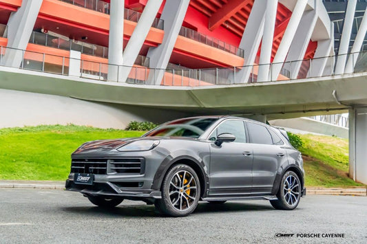 Porsche Cayenne 9Y0 9Y0.2 Base/S/AWD/E-Hybrid 2024-ON & Cayenne 9Y3 9Y3.2 Base/S 2024-ON with Aftermarket Parts -  Front Lip Carbon Fiber / FRP from CMST Tuning