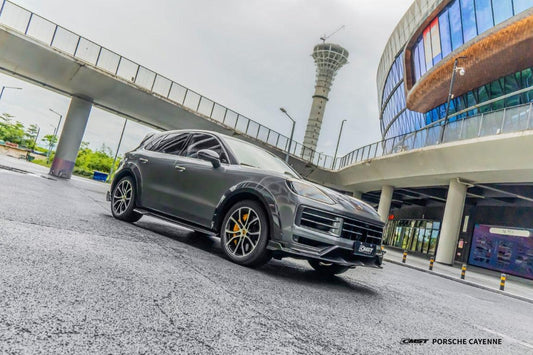 Porsche Cayenne 9Y0 9Y0.2 Base/S/AWD/E-Hybrid 2024-ON & Cayenne 9Y3 9Y3.2 Base/S 2024-ON with Aftermarket Parts -  Front Lip Carbon Fiber / FRP from CMST Tuning