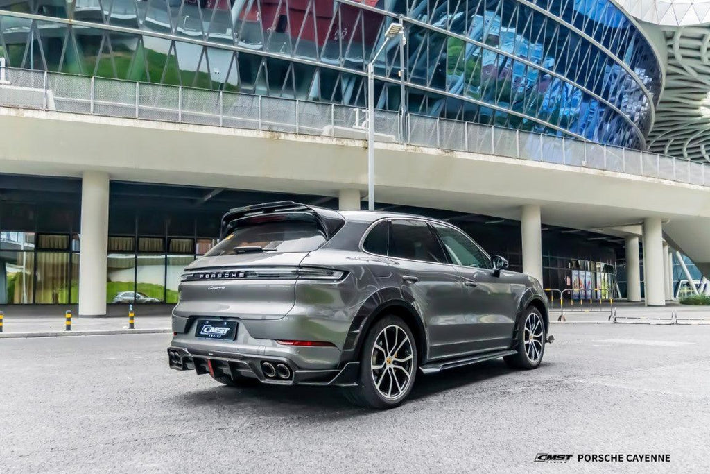 Porsche Cayenne 9Y0 9Y0.2 Base/S/AWD/E-Hybrid 2024-ON with CMST Tuning's Aftermarket Parts - Pre-preg Carbon Fiber & FRP Rear Roof Spoiler. A complete transformation of style and performance.