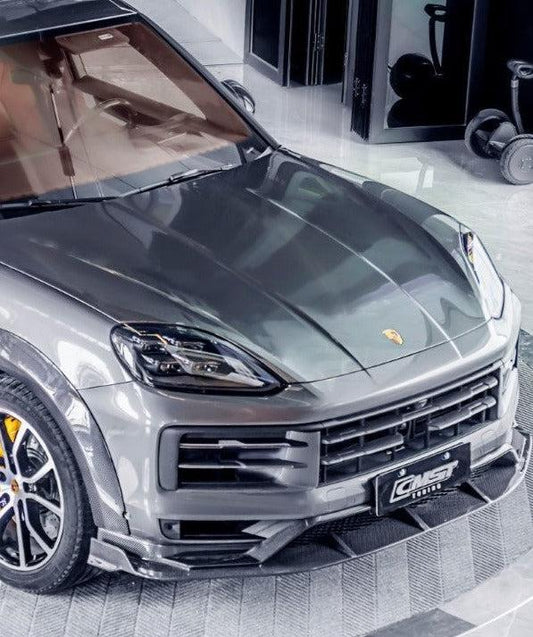 Porsche Cayenne 9Y0 9Y0.2 Base/S/AWD/E-Hybrid 2024-ON & Cayenne 9Y3 9Y3.2 Base/S 2024-ON with Aftermarket Parts -  Front Lip Carbon Fiber / FRP from CMST Tuning