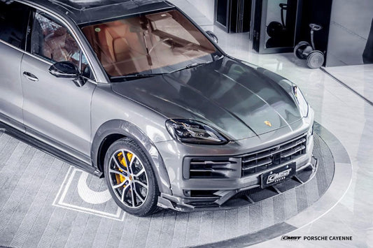 Porsche Cayenne 9Y0 9Y0.1 Base/S/GTS/Turbo/Turbo S 2019 2020 2021 2022 2023 & Cayenne 9Y0 9Y0.2 Base/S/AWD/E-Hybrid/GTS/Turbo/Turbo S 2024-ON & Cayenne 9Y3 9Y3.1 Base/S/GTS/Turbo/Turbo S/Turbo GT 2019 2020 2021 2022 2023 & Cayenne 9Y3 9Y3.2 Base/S/AWD/E-Hybrid/GTS/Turbo/Turbo S/Turbo GT 2024-ON with Aftermarket Parts - Side Skirts Carbon Fiber / FRP from CMST Tuning