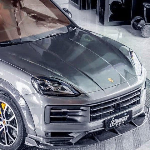 Porsche Cayenne 9Y0 Facelift 2024-ON with CMST Tuning's Aftermarket Parts - Pre-preg Carbon Fiber Front Lip