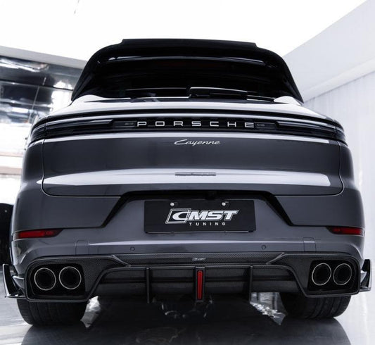 Porsche Cayenne 9Y0 9Y0.2 Base/S/AWD/E-Hybrid 2024-ON & Cayenne 9Y3 9Y3.2 Base/S/AWD/E-Hybrid 2024-ON with Aftermarket Parts - Rear Diffuser & Canards Carbon Fiber / FRP from CMST Tuning