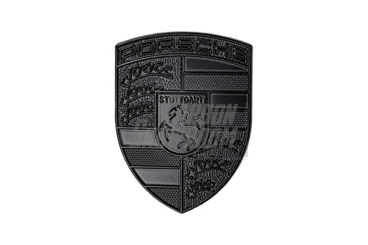 Porsche Crest Emblem Badge - Blacked Out Metal - Performance SpeedShop