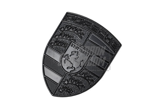 Porsche Crest Emblem Badge - Blacked Out Metal - Performance SpeedShop