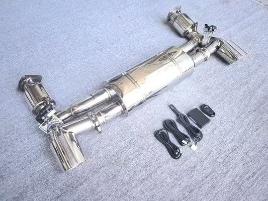 Porsche 911 991.2 Carrera 2017 2018 2019 with Aftermarket Parts - GT2RS Conversion Style Exhaust Tips Stainless Steel from DuPont Tech