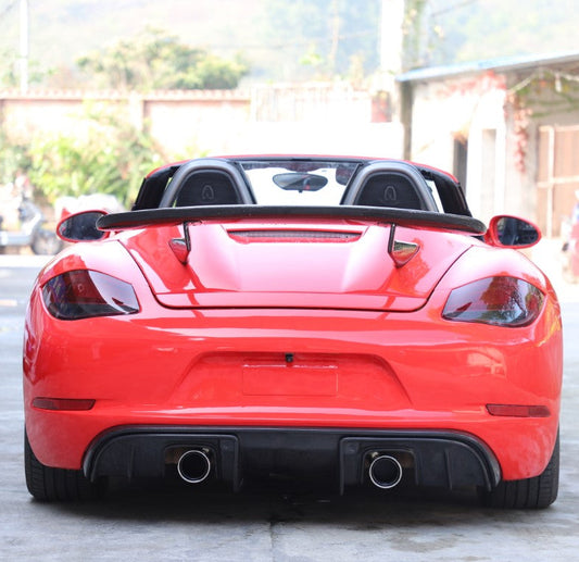 Porsche 987.2 Boxster Base / S / R 2009 2010 2011 2012 with Aftermarket Parts - Rear Bumper & Diffuser FRP/PP Polypropylene/Dry Pre-preg Carbon Fiber from DuPont Tech