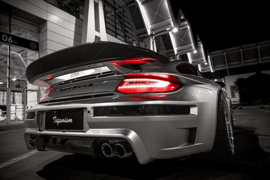 ROBOT CRAFTSMAN "TIGANISM GUSTAV" Rear Spoiler Wing for Porsche 997.1/2 911 Carrera Base/S/4S/Targa/GTS/GT3/Turbo Carbon Fiber / FRP