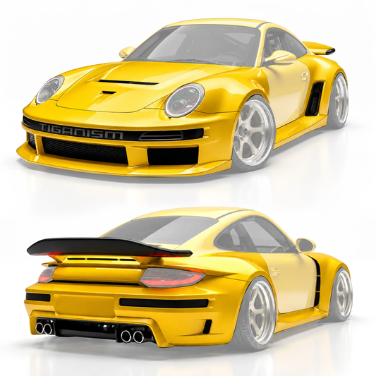 ROBOT CRAFTSMAN "TIGANISM GUSTAV" Widebody Rear Bumper and Diffuser for Porsche 911 997.1 997.2 Carrera Base/S 2005-2012 Carbon Fiber / FRP