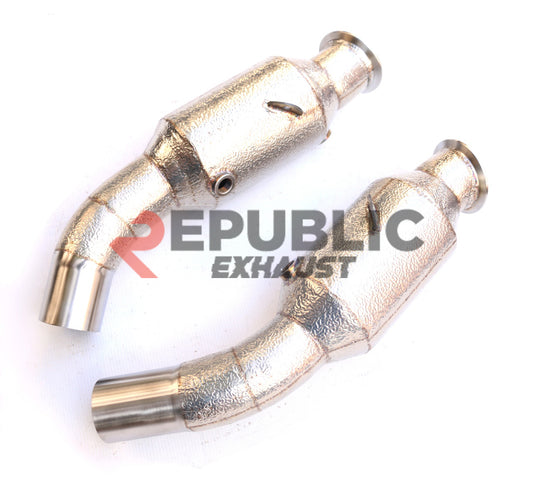Alfa Romeo Giulia Quadrifoglio 2017 2018 2019 2020 2021 2022 2023 2024 (2.9T) with Aftermarket Parts - 100 & 200 & 300 CELL & Test Pipe/No Cat Downpipe Stainless Steel from Republic Exhaust