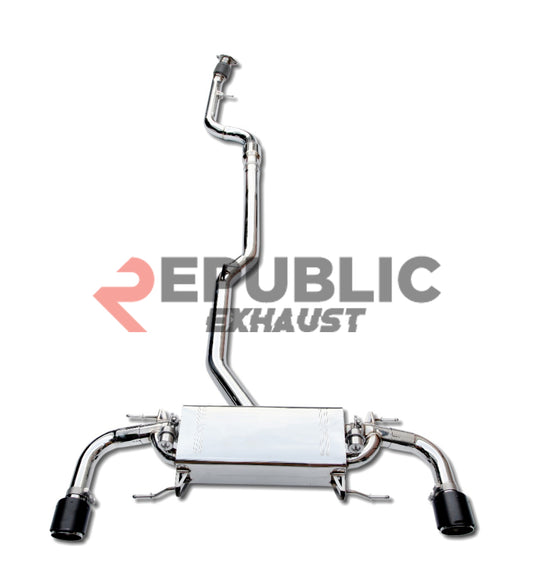 Alfa Romeo Giulia Sport Veloce Ti Sprint RWD AWD Lusso Base 2017-ON (2.0T) with Aftermarket Parts - Catback Exhaust Dual Exit Tips Titanium / Stainless Steel from Republic Exhaust