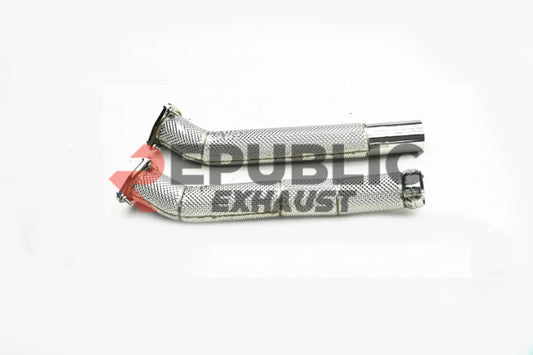 Aston Martin DB11 V8 2017 2018 2019 2020 2021 2022 2023 (4.0T) with Aftermarket Parts - Frontpipe Exhaust Titanium / Stainless Steel from Republic Exhaust