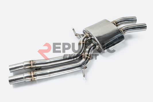 Audi A6 C7 C7.5 2013 2014 2015 2016 2017 2018 (3.0T) with Aftermarket Parts - Catback Exhaust Quad Exit Tips Titanium / Stainless Steel from Republic Exhaust