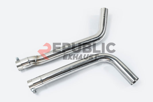 Audi A6 C7 C7.5 2013 2014 2015 2016 2017 2018 (3.0T) with Aftermarket Parts - Catback Exhaust Quad Exit Tips Titanium / Stainless Steel from Republic Exhaust