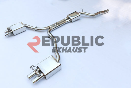 Audi A6 C8 2019-ON (2.0T) with Aftermarket Parts - Catback Exhaust Quad Exit Tips with Valve Titanium / Stainless Steel from Republic Exhaust