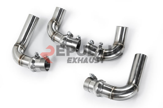 Audi Q8 Pre-facelift 2019 2020 2021 2022 2023 (2.0T) with Aftermarket Parts - Catback Exhaust Quad Exit Tips Titanium / Stainless Steel from Republic Exhaust