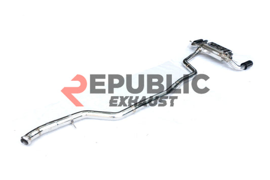 BMW 2 Series M235i F22 F23 2014 2015 2016 (3.0T) with Aftermarket Parts - Catback Exhaust Dual Exit Tips Titanium / Stainless Steel from Republic Exhaust