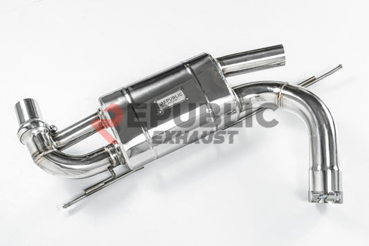 BMW 3 Series 328i 320i F30 & GT Gran Turismo 330i 328i 320i F30 2012 2013 2014 2015 2016 2017 2018 2019 with Aftermarket Parts - Catback Exhaust Dual Exit Tips Titanium / Stainless Steel from Republic Exhaust