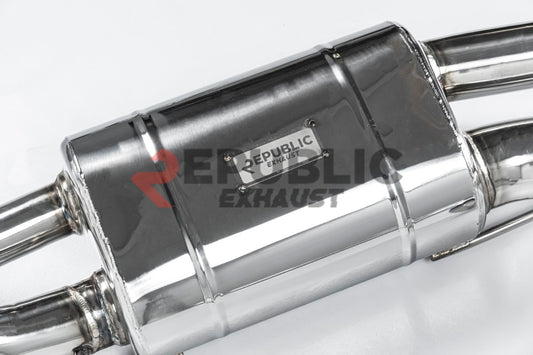 BMW 3 Series 328i 320i F30 & GT Gran Turismo 330i 328i 320i F30 2012 2013 2014 2015 2016 2017 2018 2019 with Aftermarket Parts - Catback Exhaust Dual Exit Tips Titanium / Stainless Steel from Republic Exhaust