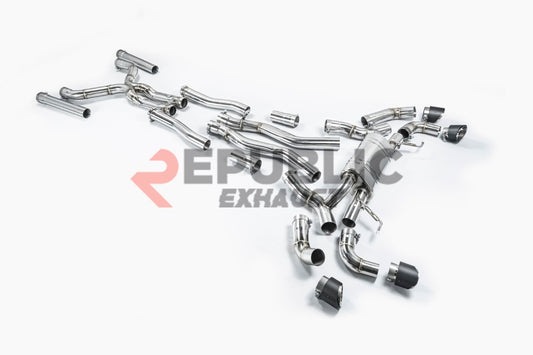 BMW M8 F91 F92 F93 2019-ON (4.4T) with Aftermarket Parts - Catback Exhaust Quad Exit Tips Titanium / Stainless Steel from Republic Exhaust