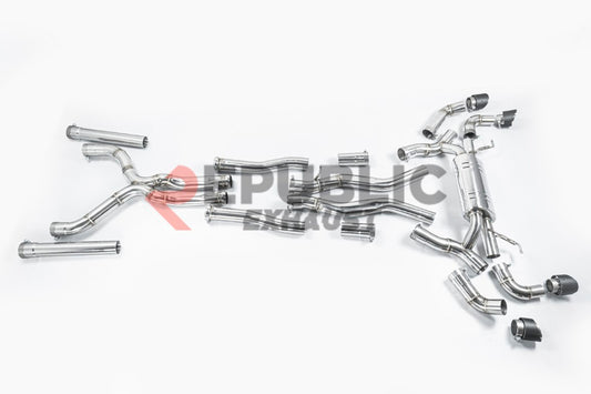 BMW M8 F91 F92 F93 2019-ON (4.4T) with Aftermarket Parts - Catback Exhaust Quad Exit Tips Titanium / Stainless Steel from Republic Exhaust