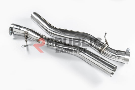 BMW M8 F91 F92 F93 2019-ON (4.4T) with Aftermarket Parts - Catback Exhaust Quad Exit Tips Titanium / Stainless Steel from Republic Exhaust